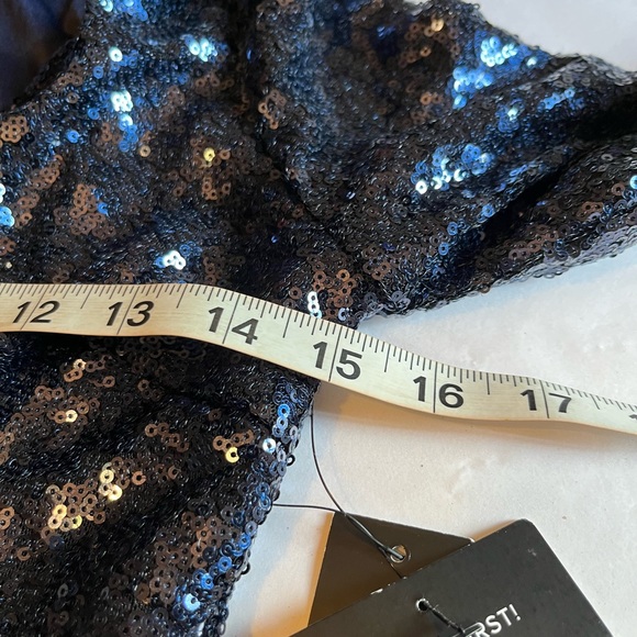 NWT lulu’s blue sequined gown size M. Wedding Guest or Formal Event! - Picture 9 of 12